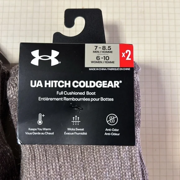 🥷🏿🥷🏿🥷🏿BUNDLE 4 PAIR Unisex UA Hitch Coldgear Full Cushioned Boot Socks - Picture 2 of 4